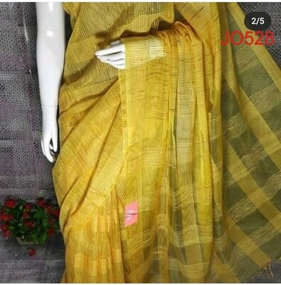 Yellow shade Jute Organza Saree Yellow shade Jute Organza Saree