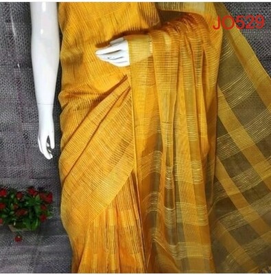 Yellow shade Jute Organza Saree Yellow shade Jute Organza Saree