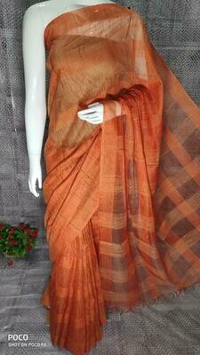Orange shade Jute Organza Saree Orange shade Jute Organza Saree