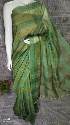Green shade Jute Organza Saree Green shade Jute Organza Saree