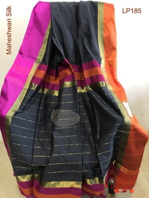 Black shade Maheshwari Silk Saree Black shade Maheshwari Silk Saree