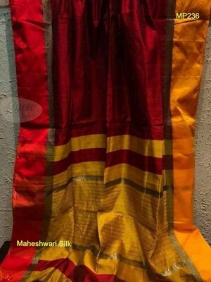 Maroon shade Maheshwari Silk Saree Maroon shade Maheshwari Silk Saree