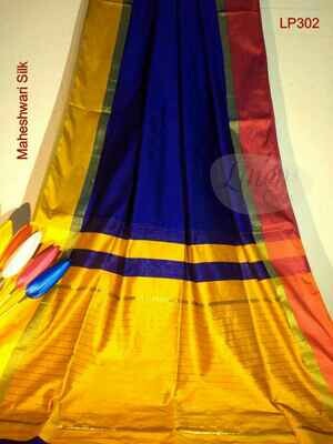 Blue shade Maheshwari Silk Saree Blue shade Maheshwari Silk Saree