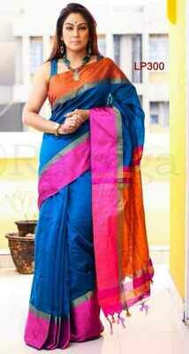 Blue shade Maheshwari Silk Saree Blue shade Maheshwari Silk Saree