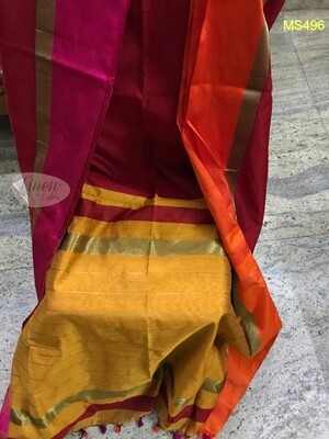Maroon shade Maheshwari Silk Saree Maroon shade Maheshwari Silk Saree