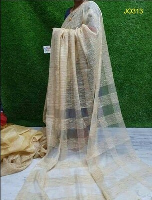 Ivory shade Jute Organza Saree Ivory shade Jute Organza Saree
