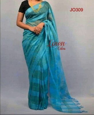 Blue shade Jute Organza Saree Blue shade Jute Organza Saree