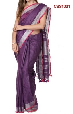 Purple shade cotton slub Saree Purple shade cotton slub Saree