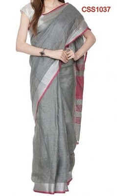 Grey shade cotton slub Saree Grey shade cotton slub Saree