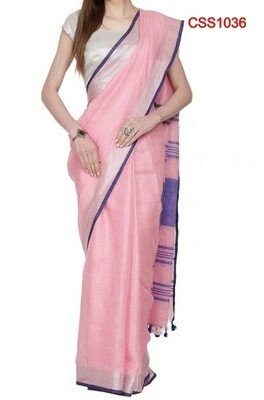 Pink shade cotton slub Saree Pink shade cotton slub Saree