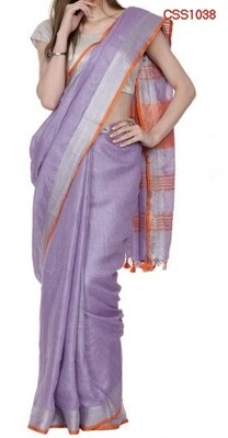 Violet shade cotton slub Saree Violet shade cotton slub Saree
