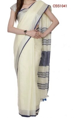 Yellow shade cotton slub Saree Yellow shade cotton slub Saree
