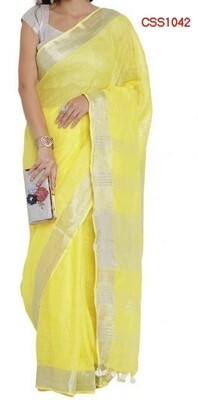 Yellow shade cotton slub Saree Yellow shade cotton slub Saree