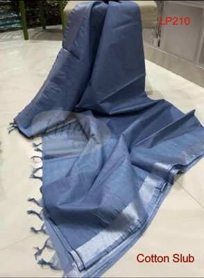 Grey shade cotton slub Saree Grey shade cotton slub Saree