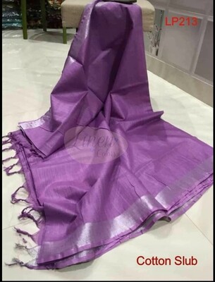 Violet shade cotton slub Saree Violet shade cotton slub Saree