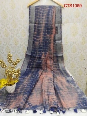 Cotton Slub Shibori print Saree Cotton Slub Shibori print Saree
