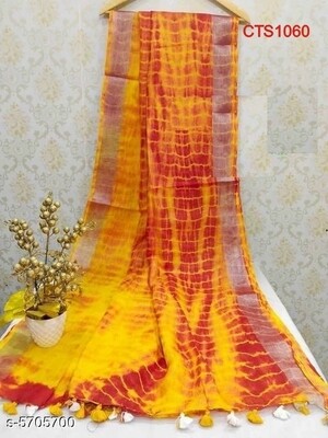 Cotton Slub Shibori print Saree Cotton Slub Shibori print Saree