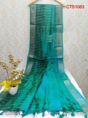Cotton Slub Shibori print Saree Cotton Slub Shibori print Saree