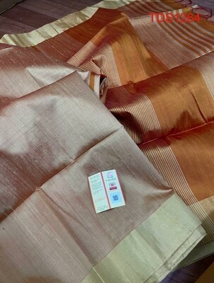Tusser Dupion golden silk zari boarder saree Tusser Dupion golden silk zari boarder saree
