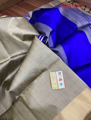 Tusser Dupion golden silk zari boarder saree Tusser Dupion golden silk zari boarder saree