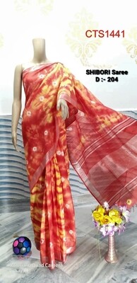 Cotton Slub Shibori print Saree Cotton Slub Shibori print Saree