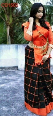Cotton silk saree with new checks design Cotton silk saree with new checks design