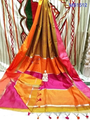 Maheshwari Silk Saree with stripes Maheshwari Silk Saree with stripes