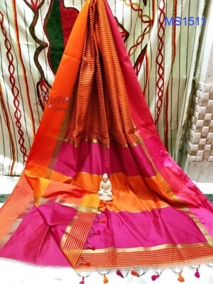 Maheshwari Silk Saree with stripes Maheshwari Silk Saree with stripes