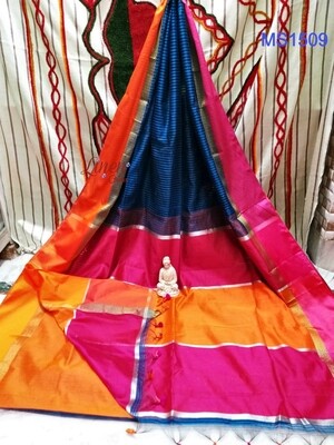 Maheshwari Silk Saree with stripes Maheshwari Silk Saree with stripes
