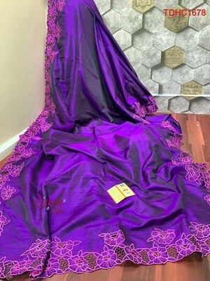 Elegant Tusser by Tusser saree with hand cut work design Elegant Tusser by Tusser saree with hand cut work design
