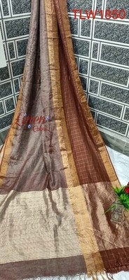 Tissue linen zari border saree in new exclusive weaving design Tissue linen zari border saree in new exclusive weaving design