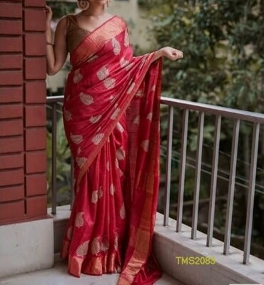 Tusser Muga Golden Silk Zari border saree Tusser Muga Golden Silk Zari border saree