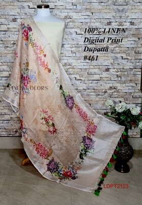 Multicolor linen dupatta with digital print Multicolor linen dupatta with digital print
