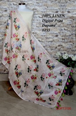 Multicolor linen dupatta with digital print Multicolor linen dupatta with digital print