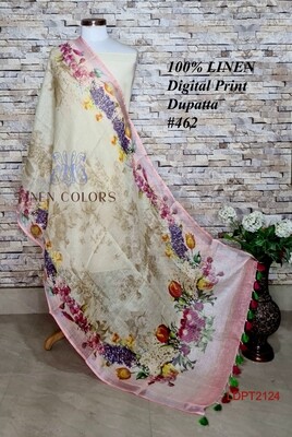 Multicolor linen dupatta with digital print Multicolor linen dupatta with digital print