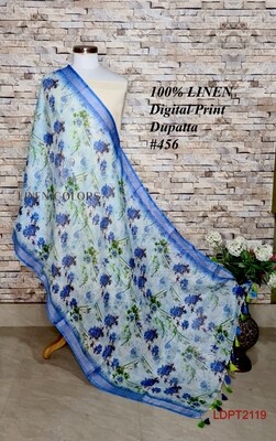 Multicolor linen dupatta with digital print Multicolor linen dupatta with digital print