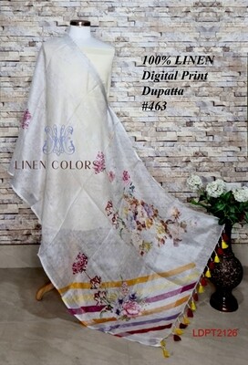 Multicolor linen dupatta with digital print Multicolor linen dupatta with digital print