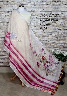 Multicolor linen dupatta with digital print Multicolor linen dupatta with digital print