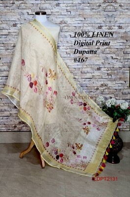 Multicolor linen dupatta with digital print Multicolor linen dupatta with digital print