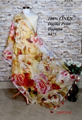 Multicolor linen dupatta with digital print Multicolor linen dupatta with digital print