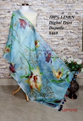Multicolor linen dupatta with digital print Multicolor linen dupatta with digital print