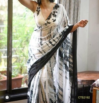 Cotton Slub Shibori print Saree Cotton Slub Shibori print Saree
