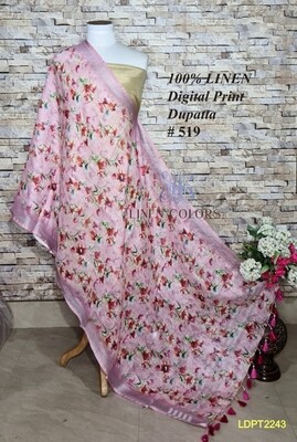 Multicolor linen dupatta with digital print Multicolor linen dupatta with digital print