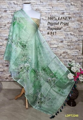 Multicolor linen dupatta with digital print Multicolor linen dupatta with digital print