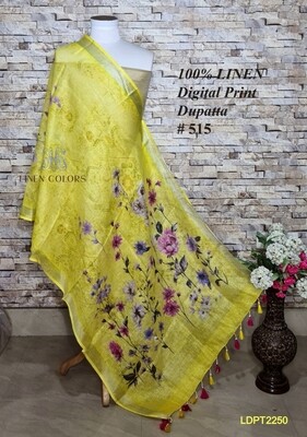 Multicolor linen dupatta with digital print Multicolor linen dupatta with digital print