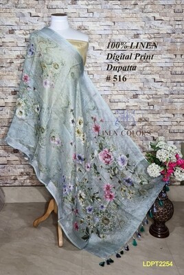 Multicolor linen dupatta with digital print Multicolor linen dupatta with digital print