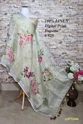 Multicolor linen dupatta with digital print Multicolor linen dupatta with digital print