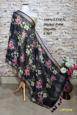 Multicolor linen dupatta with digital print Multicolor linen dupatta with digital print