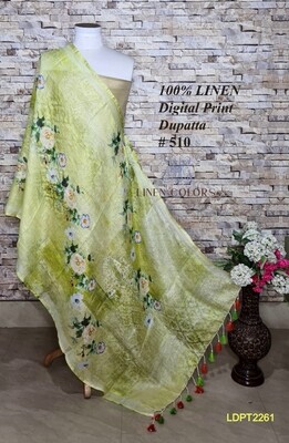 Multicolor linen dupatta with digital print Multicolor linen dupatta with digital print