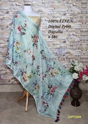Multicolor linen dupatta with digital print Multicolor linen dupatta with digital print